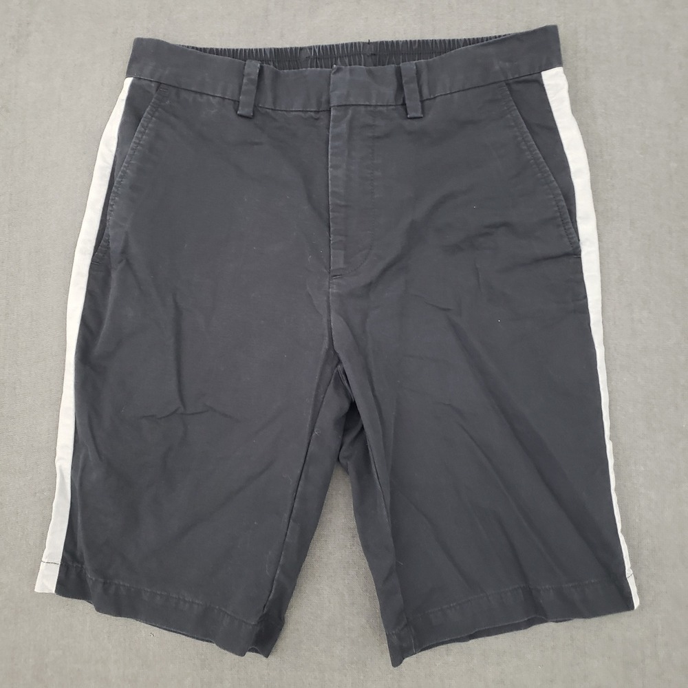 DKNY Chino‎ Shorts Mens 30 Navy Blue White Side Stripe Cotton Casual